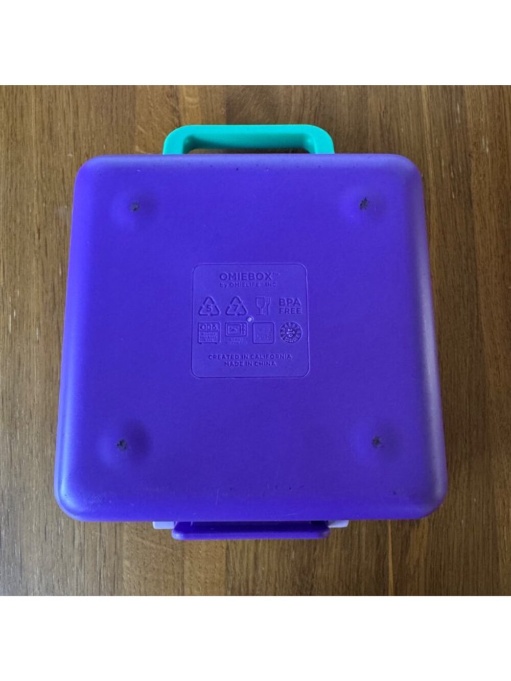 OMIEBOX Kids Lunch Box Purple Aqua School Bento Snacks Omie Snack Child Lunchbox - Picture 3 of 12